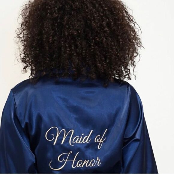 Maid Of Honor House Coat Belted Size Large - Picture 2 of 11